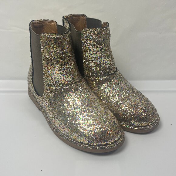 Jcrew Crewcuts Girls Chelsea Silver Glitter Boots - Picture 2 of 7